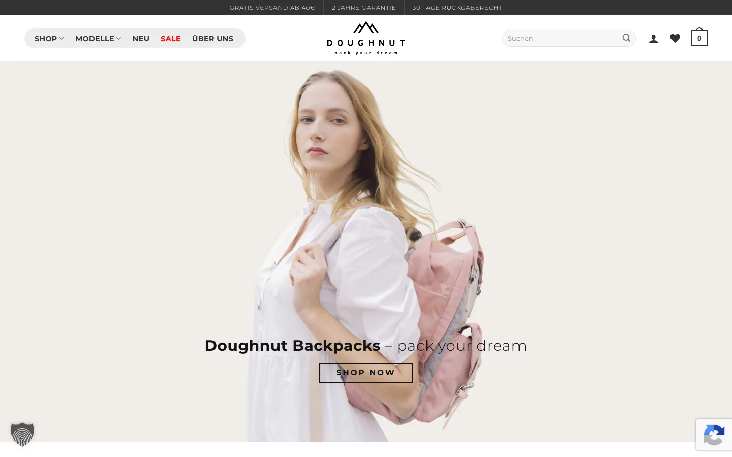 Doghnut Backpacks – Desktop-Ansicht