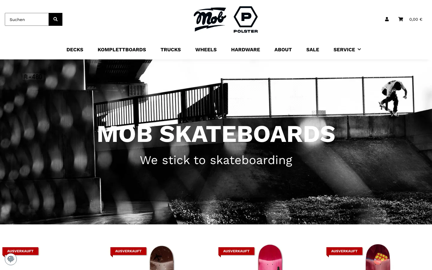 MOB Skateboards – Desktop-Ansicht