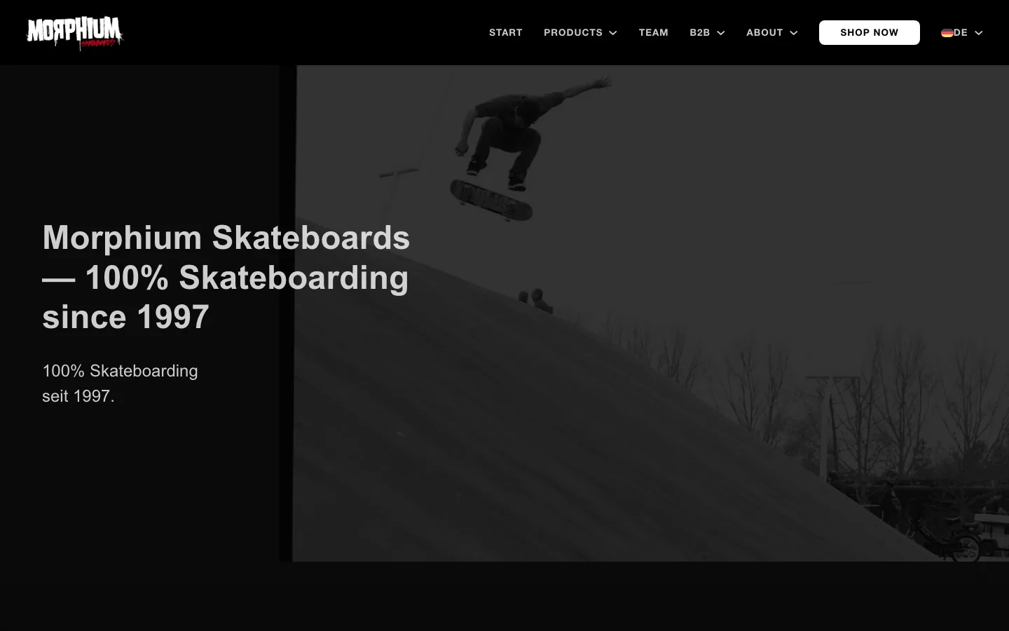 Morphium Skateboards – Desktop-Ansicht
