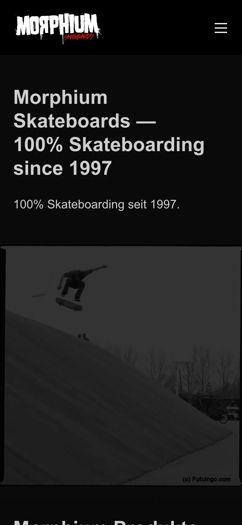 Morphium Skateboards – Mobile Ansicht