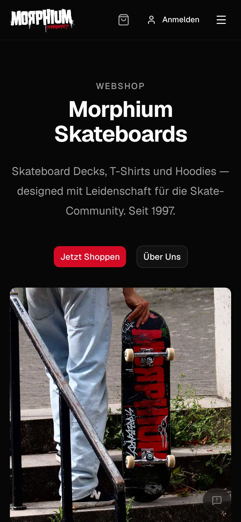 Morphium Skateboards – Mobile Ansicht