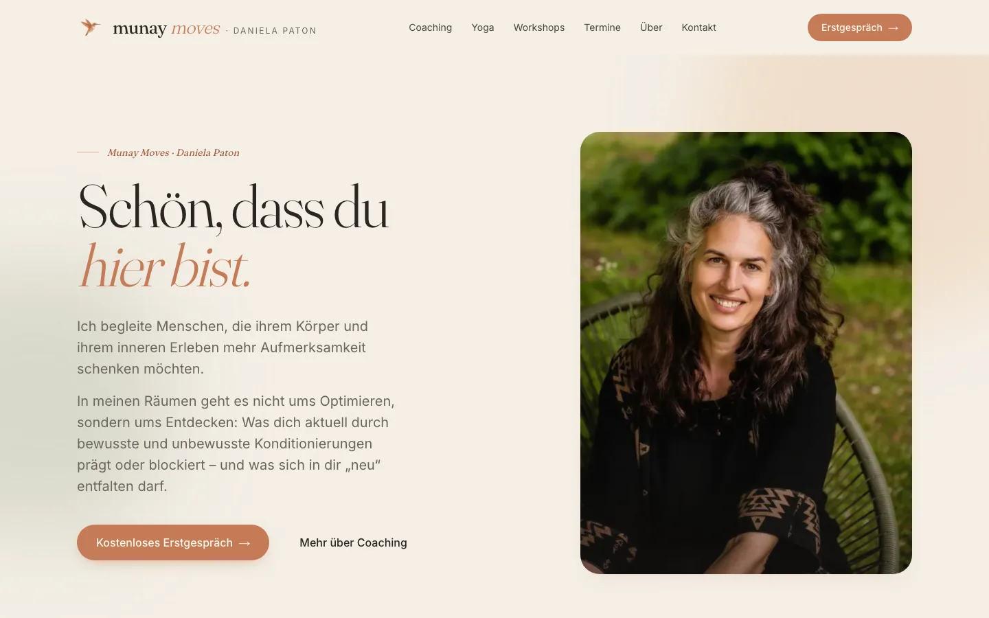 Munay Moves – Coaching-Website von Daniela Paton