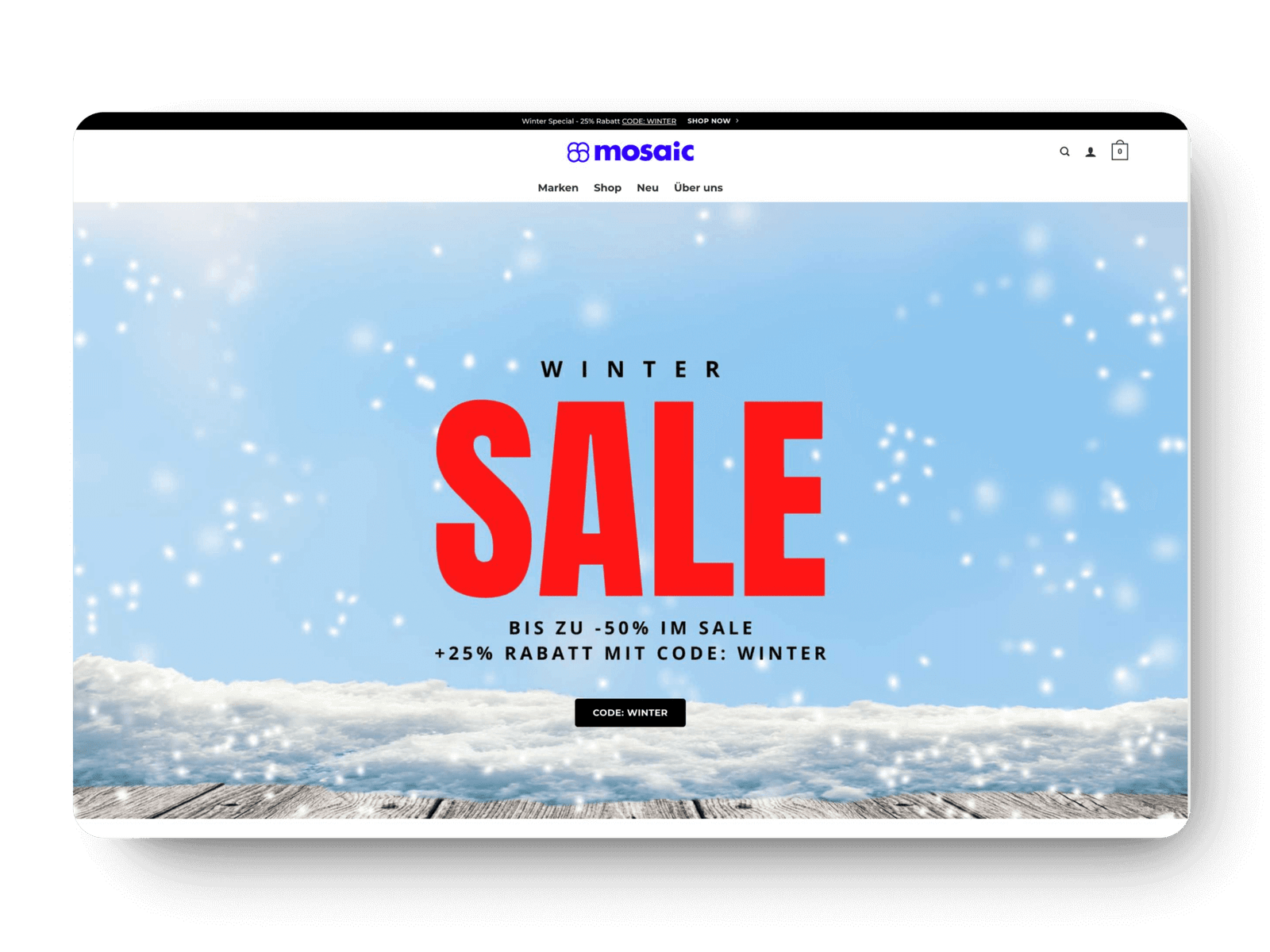 Mosaic Shop Website Screenshot